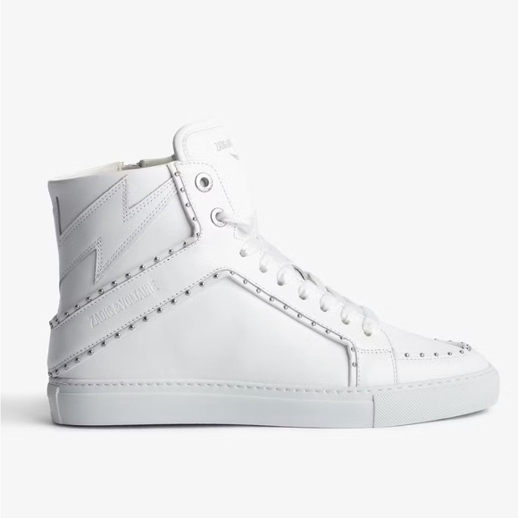 Zadig & Voltaire ZV1747 High Flash Studded High Top Sneakers NWT - Picture 1 of 7